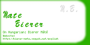 mate bierer business card
