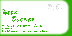 mate bierer business card